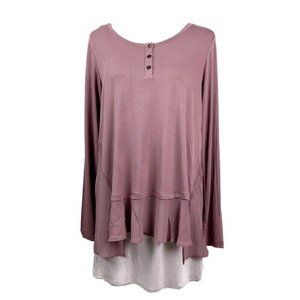 LOGO Lori Goldstein Layered Asymmetrical Tunic S